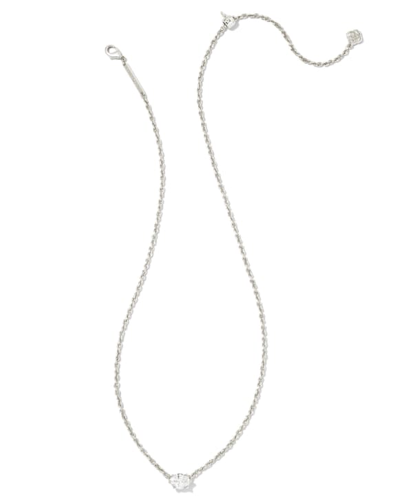 Cailin Silver Pendant Necklace in White CZ