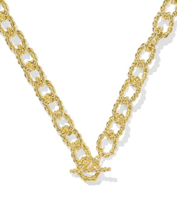 Haisley Heart Gold Statement Necklace in Ivory Mother-of-Pearl