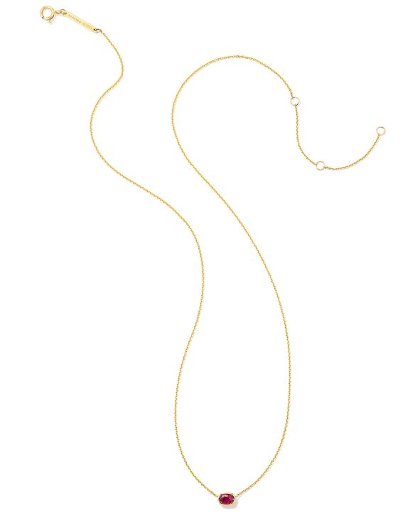 Marisa 14k Yellow Gold Oval Solitaire Pendant Necklace in Ruby