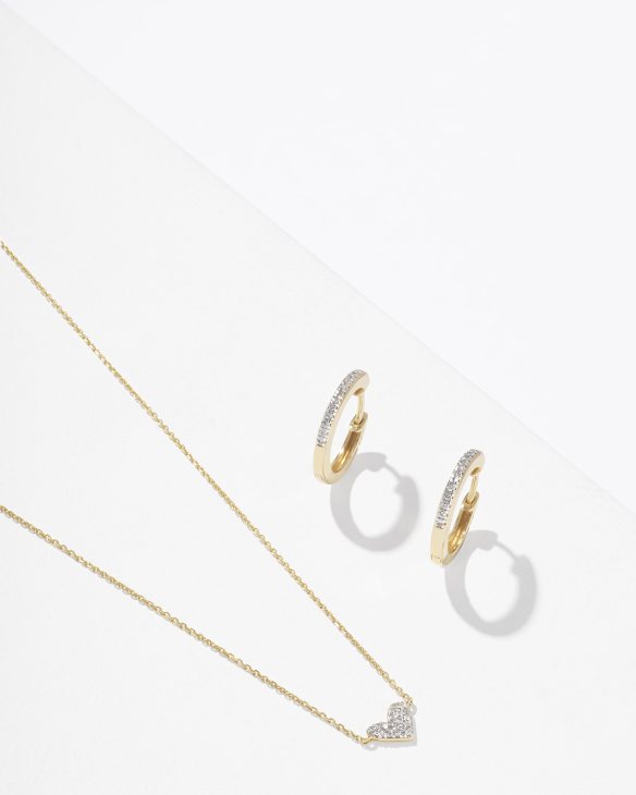 Heart and Penelope Layering Set in White Diamond