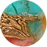 Ember Gold Cocktail Ring in Bronze Veined Turquoise Magnesite Red Oyster