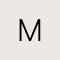 14k Yellow Gold Letter M Charm in White Diamond